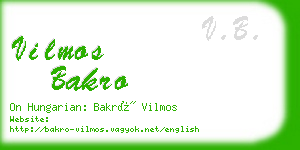 vilmos bakro business card